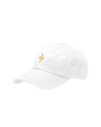 POM POM COTTON TWILL CAP - WHITE
